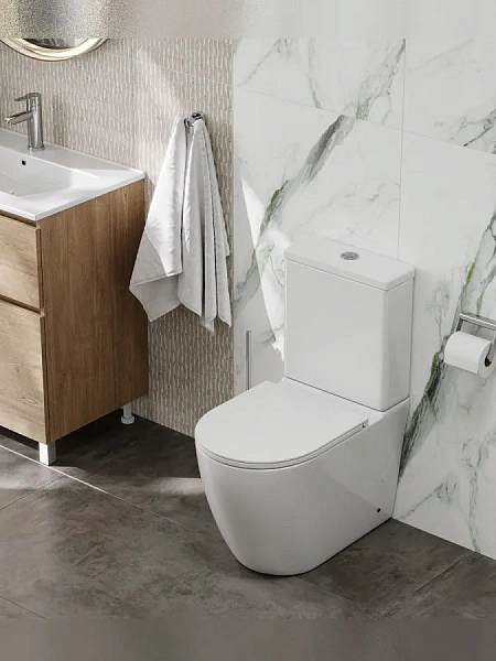 Унитаз-компакт Teymi Milana R W00747 напольный безободковый с микролифтом фото 3