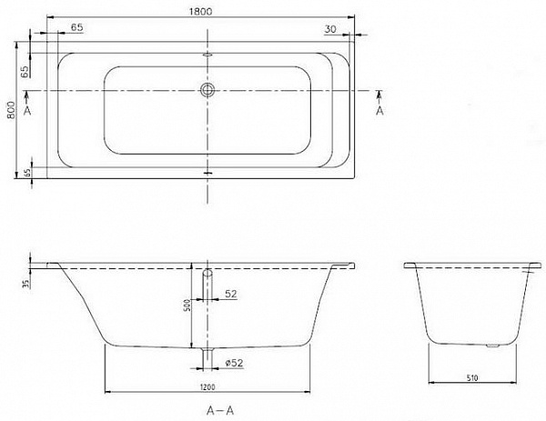 Акриловая ванна Villeroy & Boch Omnia Architectura 180x80 BA180ARA2V-01 фото 3