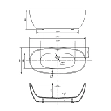 Ванна акриловая Vincea 170x80 VBT-405-1700MB с щелевым переливом и в комплекте сифон с гидрозатвором фото 4