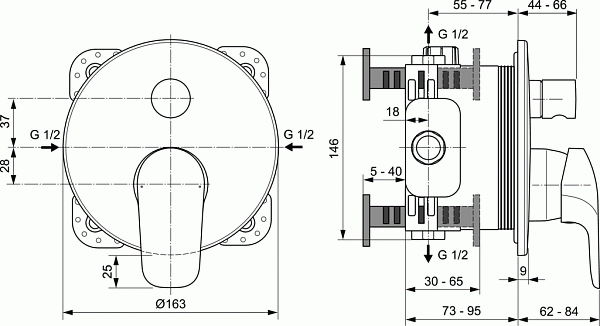 Смеситель Ideal Standard Ceraflex A6725AA для душа фото 2