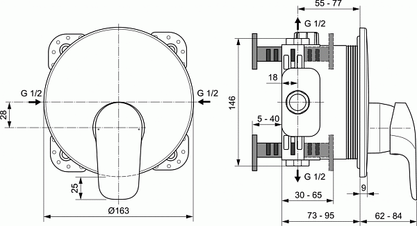 Смеситель Ideal Standard Ceraflex A6724AA для душа фото 3