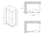 Душевой уголок ABBER Schwarzer Diamant 180x80 AG30180B-S80B стекло прозрачное профиль черный без поддона фото 5