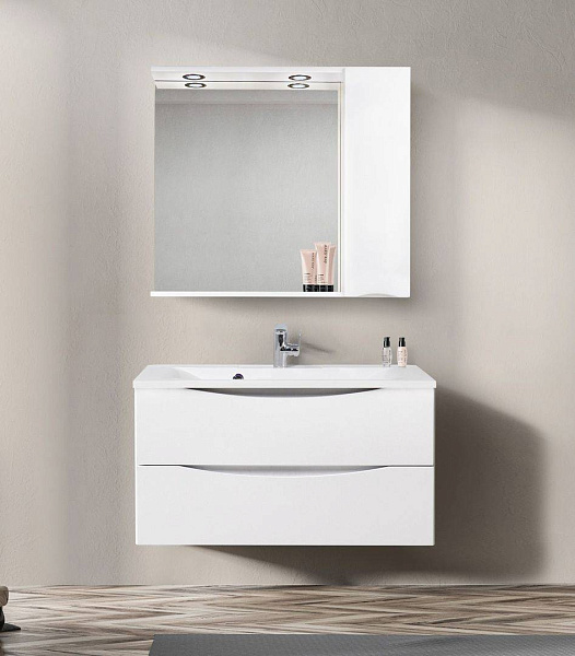 Зеркало-шкаф BelBagno Marino 90x75 MARINO-SPC-900/750-1A-BL-P-R правое с подсветкой фото 13