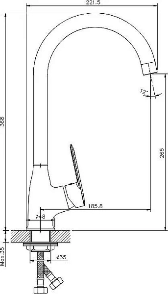 Смеситель Koller Pool Line LN0500 для кухонной мойки фото 2