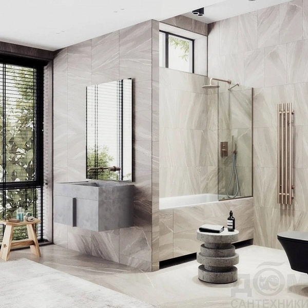 Шторка для ванны MaybahGlass 30x140 MGV-248-2у профиль бронза стекло бесцветное фото 3