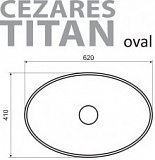 Раковина Cezares Titan 62 см TITAN-OVAL-62-41-13-LVB фото 3