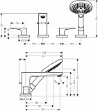 Смеситель Hansgrohe Metropol 74552000 на борт ванны фото 4