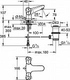 Смеситель Grohe Costa L 21390001 для раковины с донным клапаном фото 2