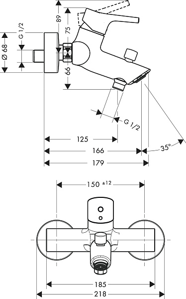 Смеситель Hansgrohe Talis S 72400000 для ванны с душем фото 2