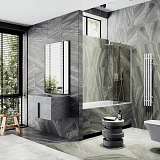 Шторка для ванны MaybahGlass 80x140 MGV-70-1ш профиль белый стекло бронза фото 2