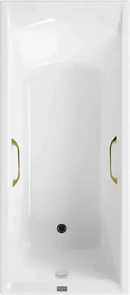 Чугунная ванна Vinsent Veron Devon VDV1908045H/VH0012GD с квадратными золотыми ручками фото 1