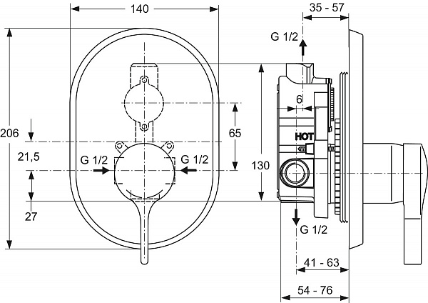 Смеситель Ideal Standard Melange A4273AA для душа фото 2