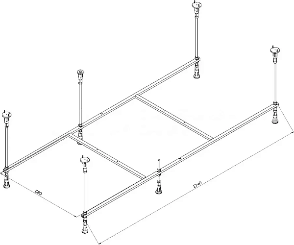Каркас для ванн 180x80 AM.PM Func W84A-180-080W-R с монтажным набором фото 2