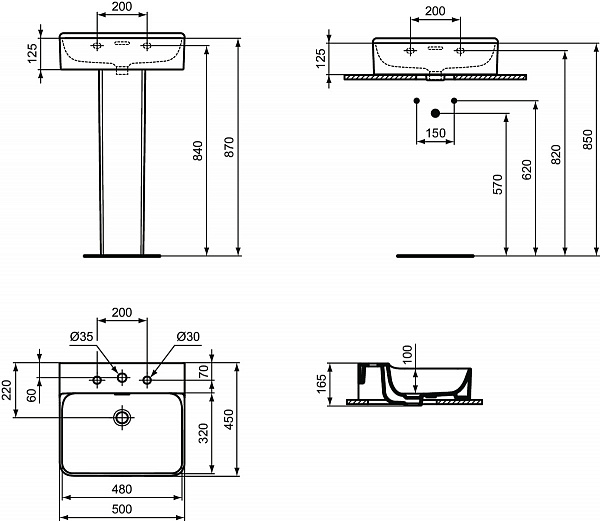 Раковина Ideal Standard Conca 50 см T381301 фото 3