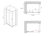 Душевой уголок ABBER Schwarzer Diamant 180x85 AG30180B-S85B стекло прозрачное профиль черный без поддона фото 5