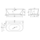 Акриловая ванна ABBER 170x80 AB9276 фото 4