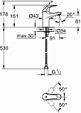 Смеситель Grohe BauCurve 32848000 для раковины фото 6