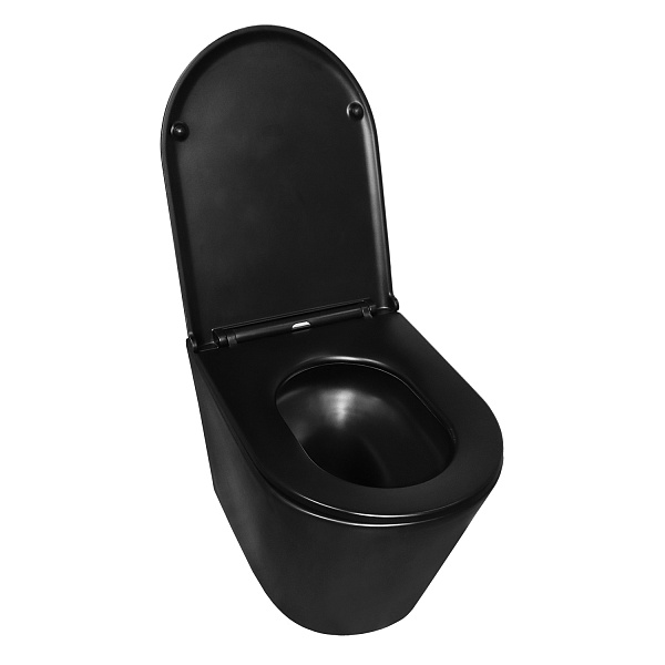 Унитаз Azario Teramo AZ-0053-UQ3-MB подвесной безободковый с сиденьем микролифт фото 2