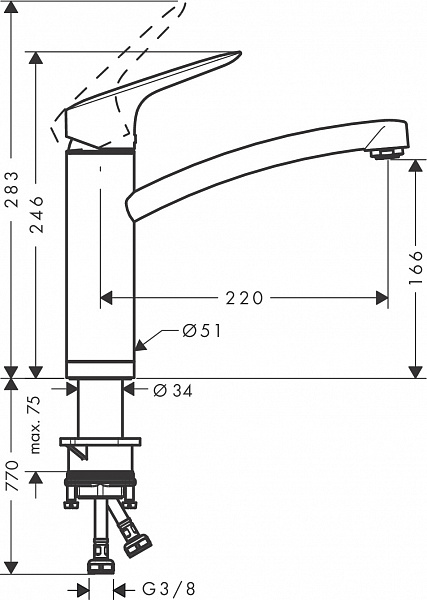 Смеситель Hansgrohe Logis M31 71833000 для кухонной мойки фото 3