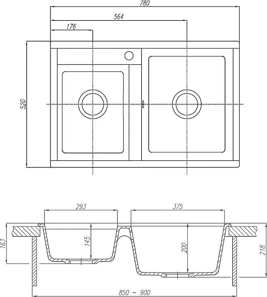 Мойка для кухни Aquaton Делия 80 см 1A723132DE210 фото 3