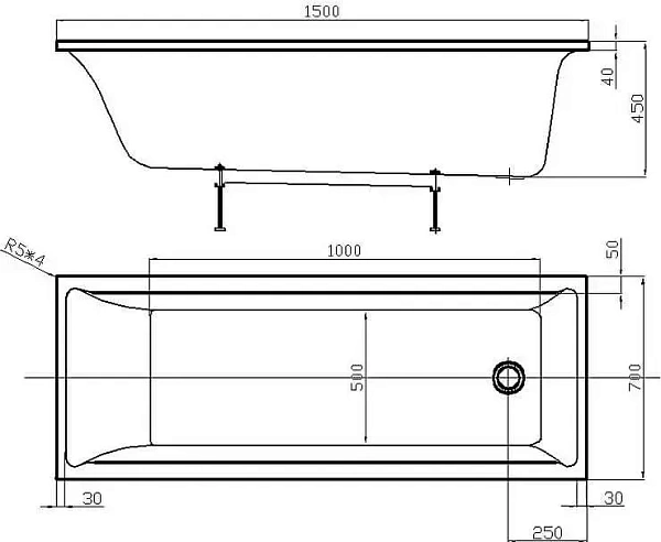 Акриловая ванна Aquatek Лайма 150x70 LAI150-0000001 фото 3