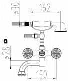 Смеситель ZorG Antic A 7004W-BR для ванны с душем фото 2