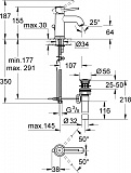 Смеситель Grohe BauClassic 23161000 для раковины с донным клапаном фото 4