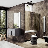 Шторка для ванны MaybahGlass 80x140 MGV-70-5ш профиль хром стекло бронза фото 3