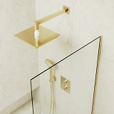 Шторка для ванны MaybahGlass 30x140 MGV-248-3у профиль золото стекло бесцветное фото 5