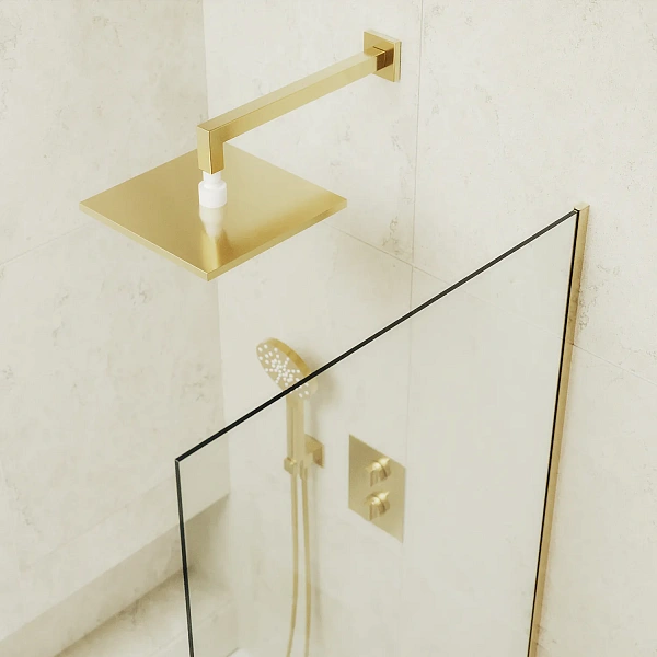 Шторка для ванны MaybahGlass 30x140 MGV-248-3у профиль золото стекло бесцветное фото 5