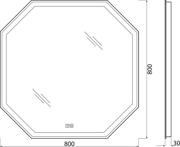 Зеркало BelBagno Ott 80x80 SPC-OTT-800-800-LED-TCH-WARM с подсветкой фото 10