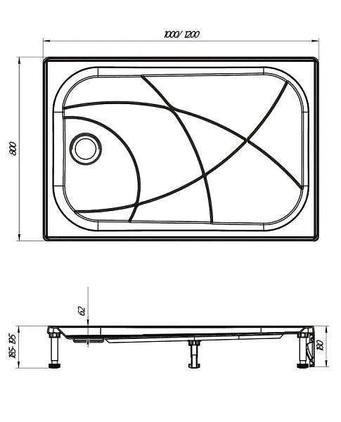 Душевой поддон 1Marka Freya New 80x100 01пфн1080п прямоугольный фото 2