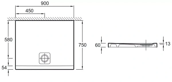 Ультратонкий душевой поддон Jacob Delafon Odeon Up 90x75 N108K-00 фото 2