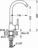 Смеситель Alveus Karina 1129034 для кухонной мойки фото 2