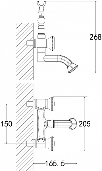 Смеситель Lemark Jasmine LM6614B для ванны с душем фото 2