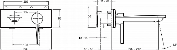 Смеситель Jacob Delafon Stance E9106-CP для раковины с внутренней частью фото 2