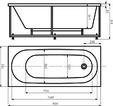 Акриловая ванна Aquatek Оберон 160x70 OBR160-0000041 с каркасом и сливом-переливом фото 4