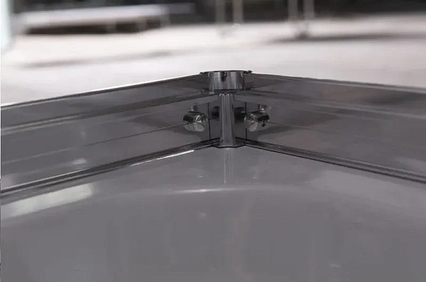 Душевой уголок Esbano 100x200x100 ESUGR8034 профиль хром стекло матовое рифленое фото 8