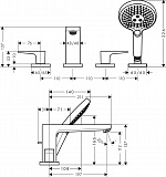 Смеситель Hansgrohe Metropol 32553000 на борт ванны фото 4