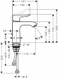 Смеситель Hansgrohe Metris 31074000 для раковины с донным клапаном фото 10