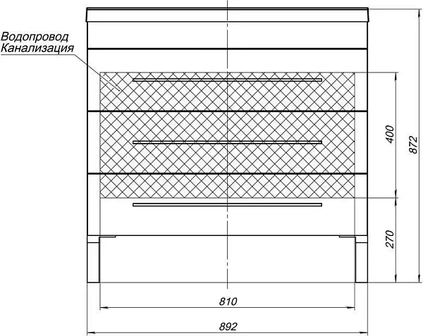 Тумба с раковиной Aquanet Верона 90.2 напольная с 3-мя ящиками с раковиной Нота фото 5