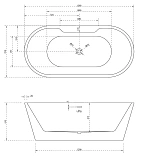 Акриловая ванна ABBER 150x70 AB9299-1.5 фото 3