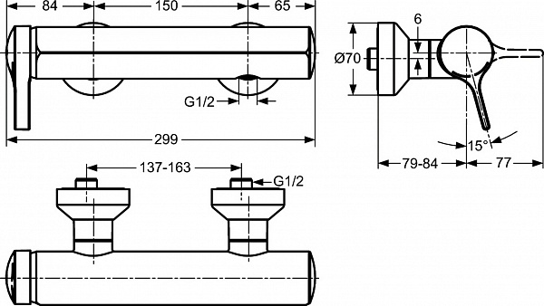 Смеситель Ideal Standard Melange A4269AA для душа фото 3