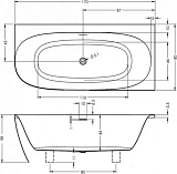 Акриловая ванна Riho Omega B098001005 170x80 с ножками левая фото 3