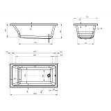 Ванна акриловая Marka One Bianca 160x75 01бья1675 прямоугольная фото 5