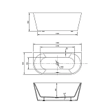 Ванна акриловая Vincea 180x80 VBT-421-1800 с щелевым переливом и в комплекте сифон с гидрозатвором фото 3