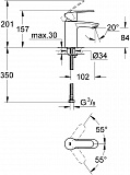 Смеситель Grohe Eurostyle Cosmopolitan 3246820E для раковины фото 4