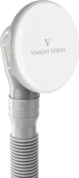 Слив-перелив Vinsent Veron VW150.758 автомат Click Clack белый глянцевый фото 2