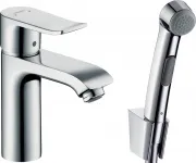 Смеситель Hansgrohe Metris 31285000 для раковины с гигиеническим душем с донным клапаном